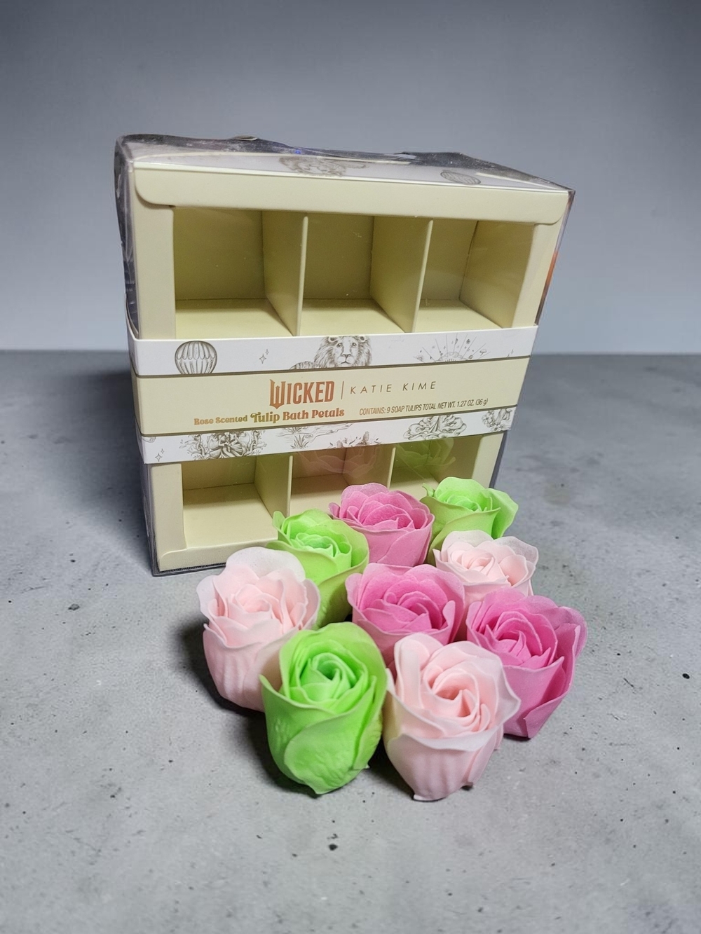 Wicked | Katie Kime Rose Scented Tulip Bath Petals - Pink & Green